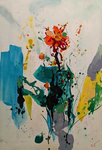 Ink Blot Flowers I by Ryan C