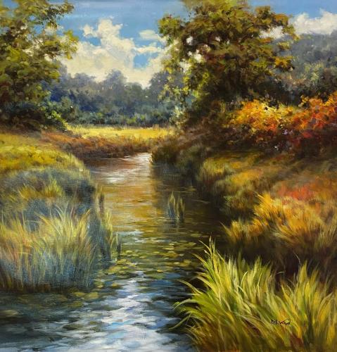 Beautiful Marsh w/Frame (D) by DS Kim