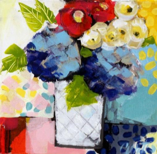 Colorful Bouquet I with Frame (C) by Joan Curtis