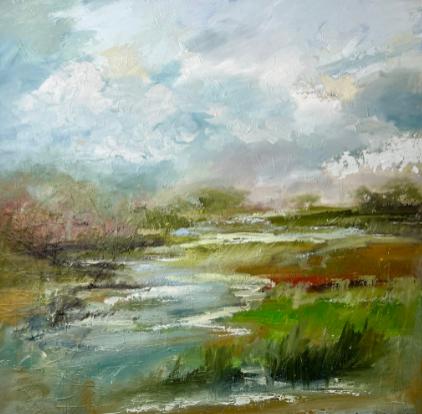 "A Crimson Marsh Sky" by Michael Heffernan