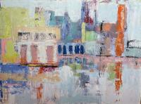 Abstract City Scape w/Frame (E) 616113 by Lorrie Lane