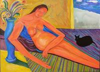 Odalisque with a Black Cat by Marc West