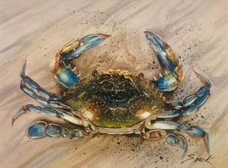 Festive Crab II w/Frame (D) by S Park
