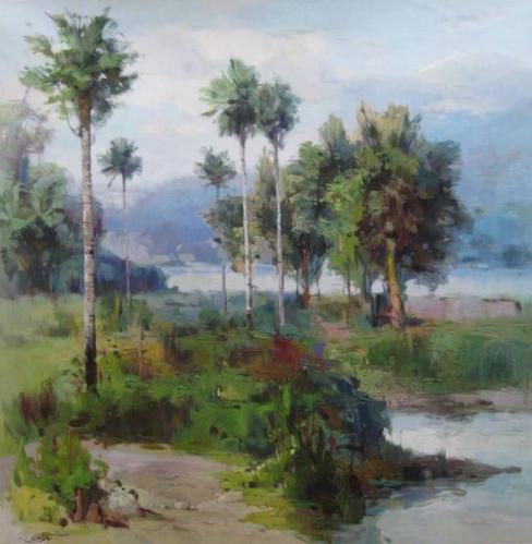 Tropic Marsh w/Frame (B) 339-11 by Cuiji