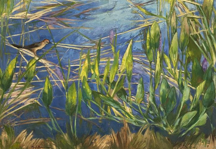 "Bird and Pickerel Weeds" by Mayte Parsons