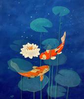 Koi Courting by Other Artist