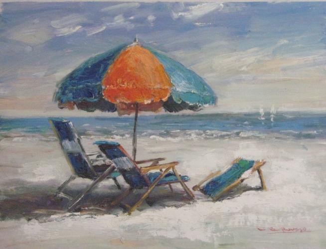 Beach Umbrella I w/Frame 79948 by Rousso
