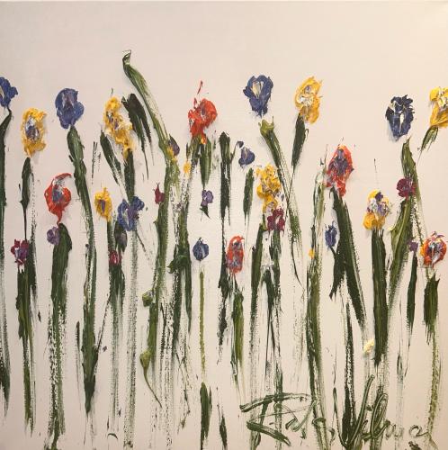 "Floral Meadow" w/Frame (B) 339-22 by Rita Vilma